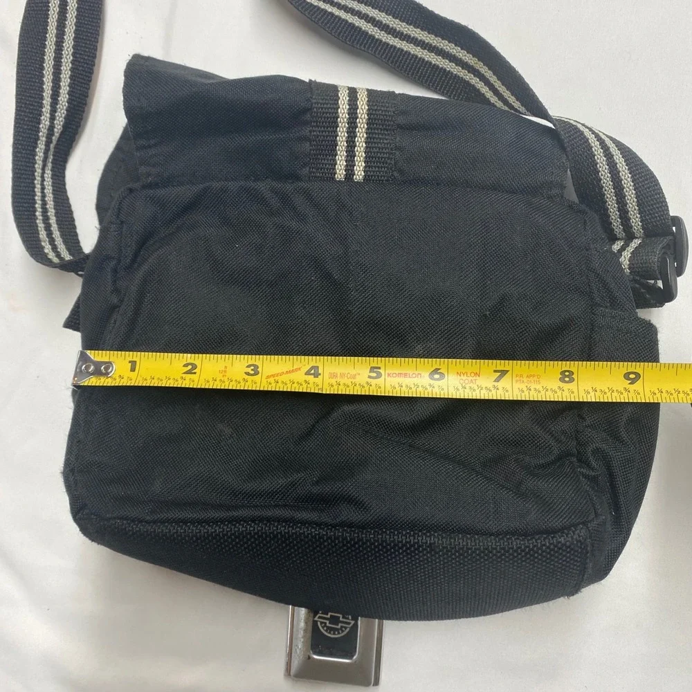 Buckle-Down Chevrolet Seatbelt Buckle Crossbody Bag Black Nylon Messenger